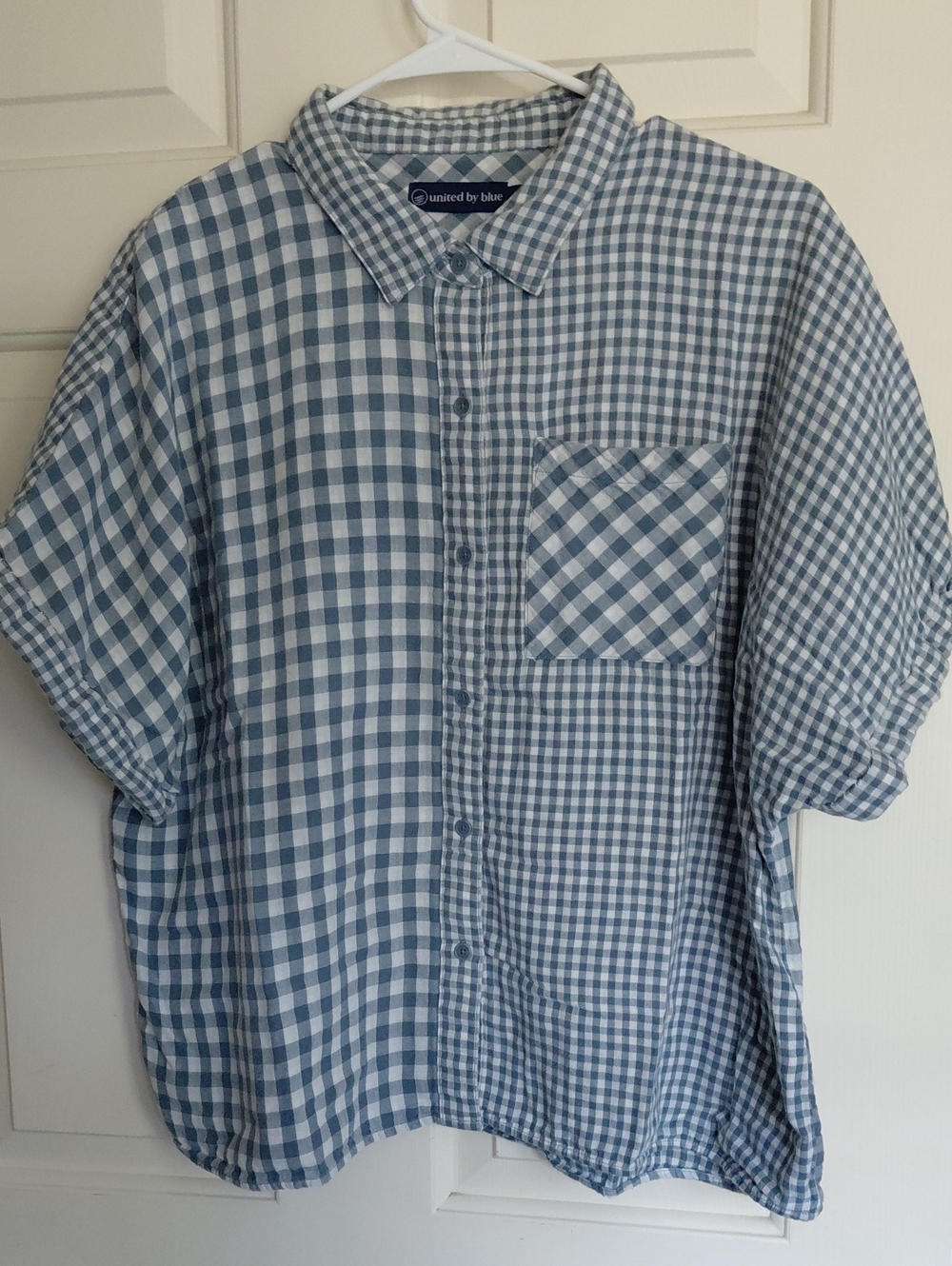 United By Blue Women Blue and White Gingham Button-Down Shirt